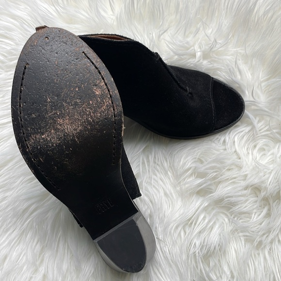 Frye COURTNEY Slingback Mule Peep-Toe Black Suede. Size. 10. Used excellent. - Picture 4 of 10